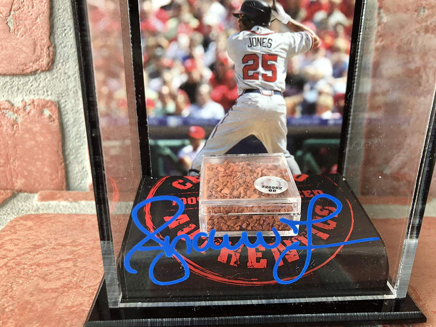 Andruw Jones autographed blue ink authentic dirt stand MLB Atlanta Braves PSA COA