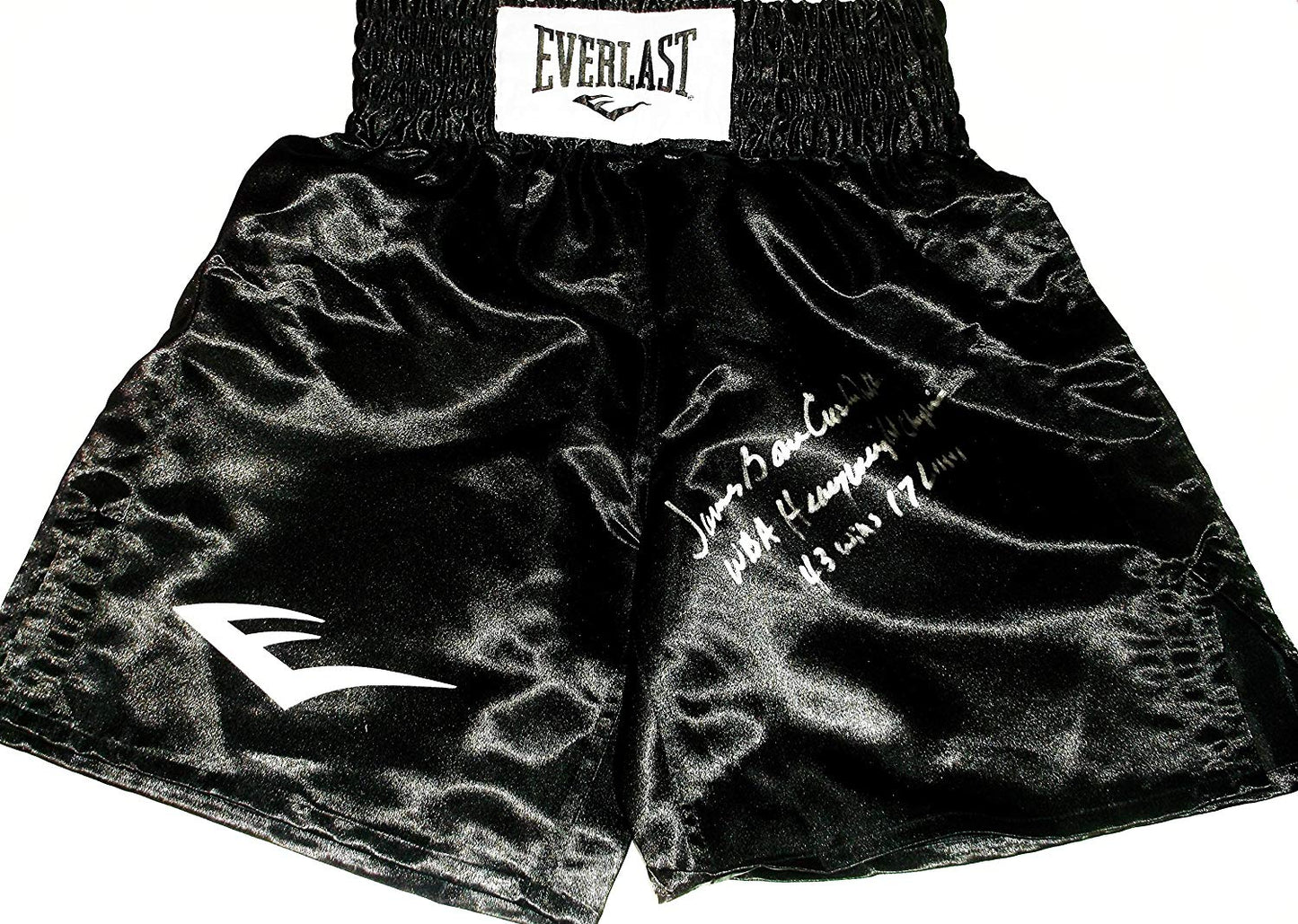 James "Bone Crusher' Smith signed boxing trunks PSA COA