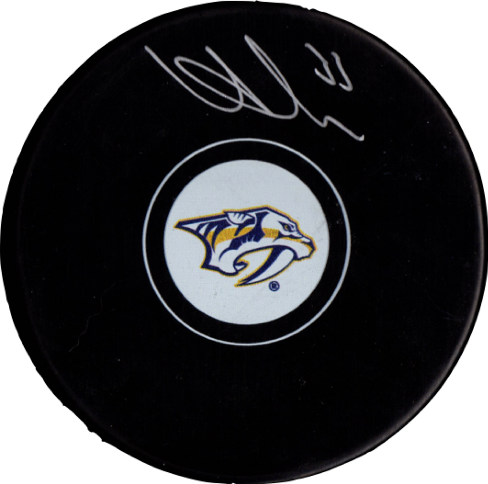 Viktor Arvidsson autographed signed puck NHL Nashville Predators PSA COA Witness