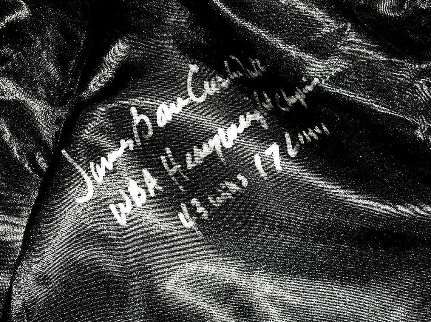 James "Bone Crusher' Smith signed boxing trunks PSA COA