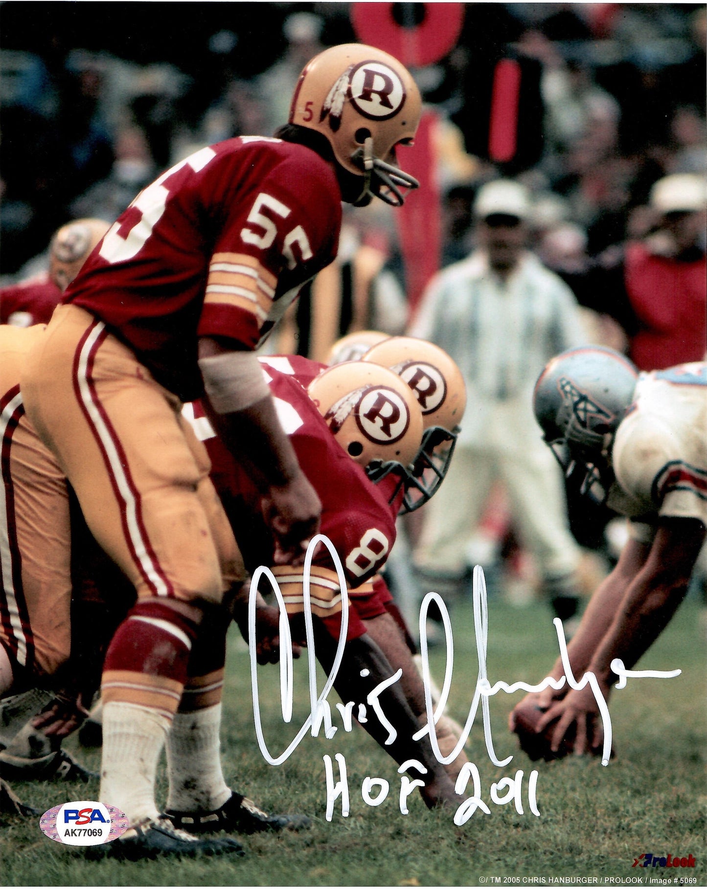 Chris Hanburger signed inscribed 8x10 photo NFL Washington Redskins PSA COA