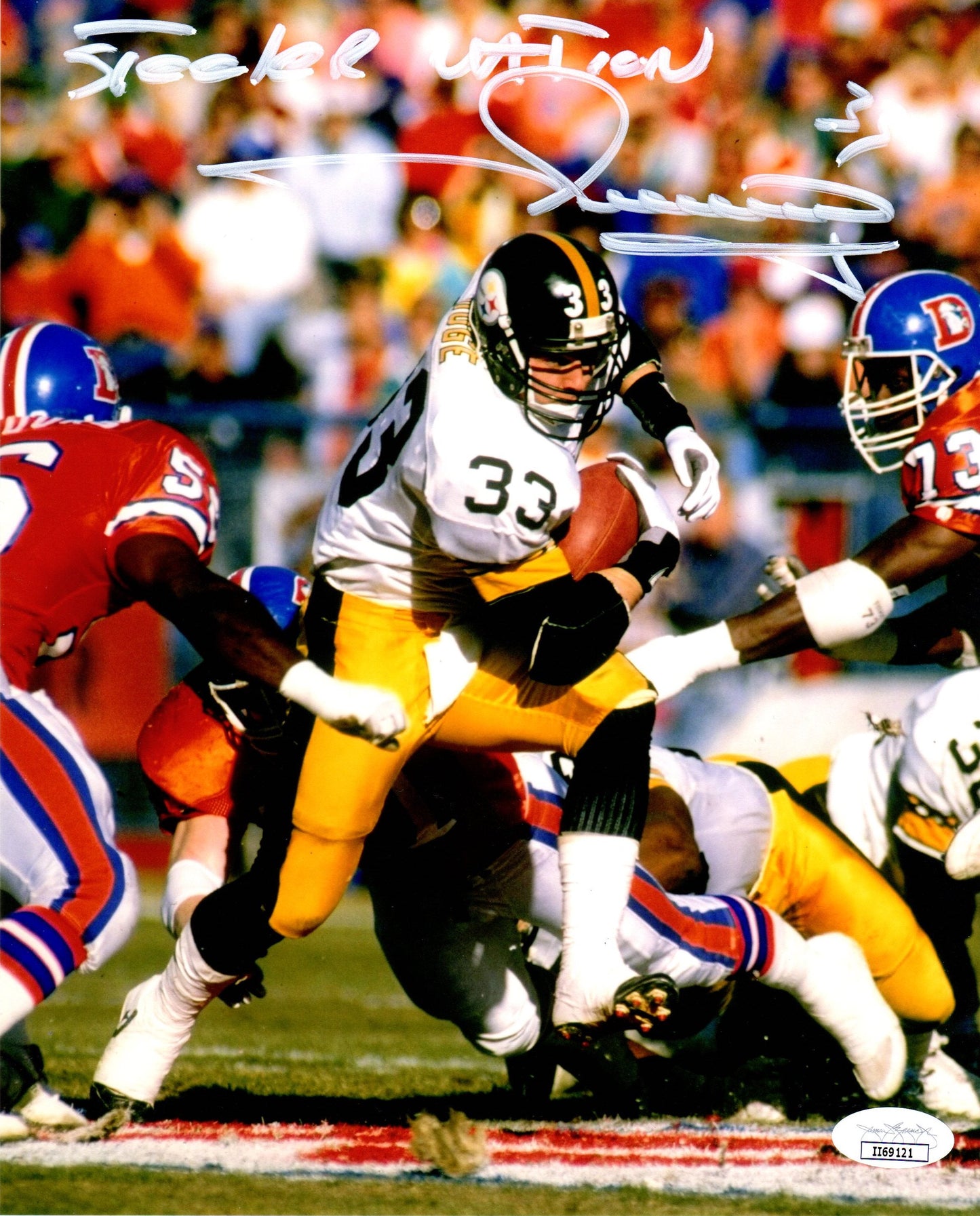 Merrill Hoge autographed signed inscribed 8x10 photo Pittsburgh Steelers JSA COA