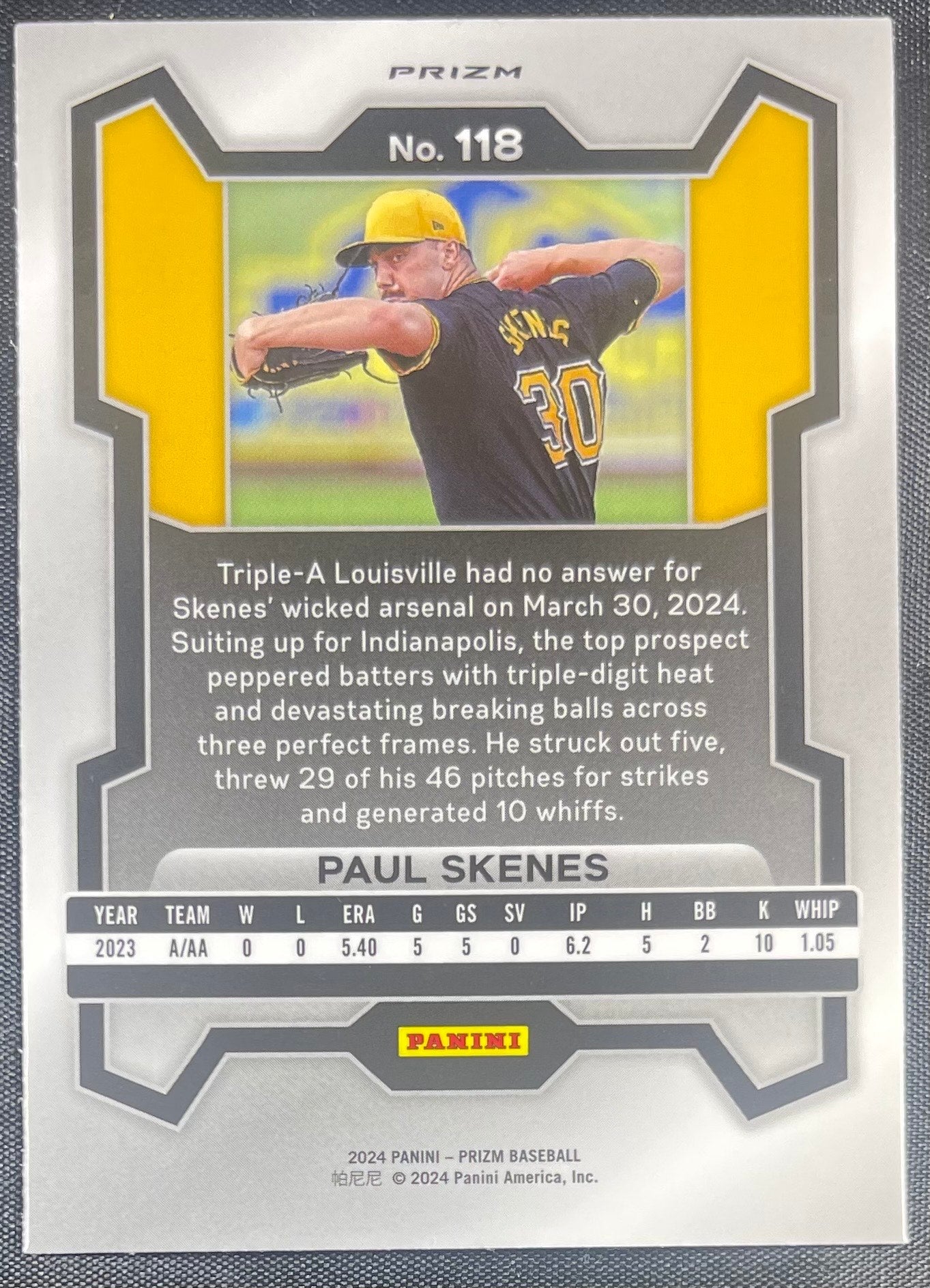 Paul Skenes RC 2024 Panini Prizm Silver #118