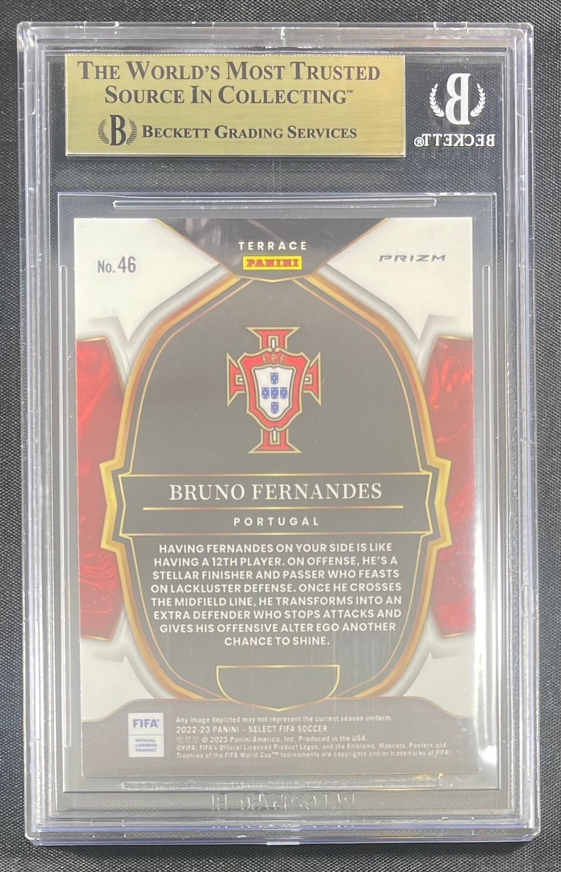 Bruno Fernandez 2022-23 Panini Select Checkerboard #46 BAS 9.5