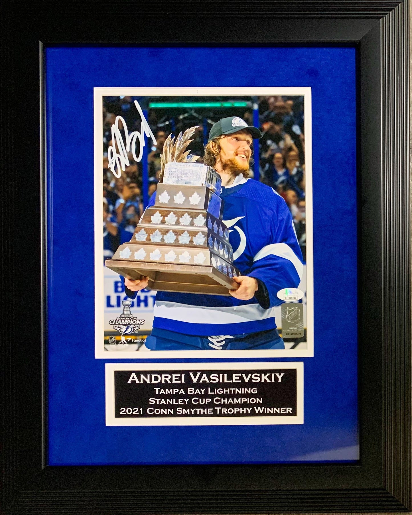 Andrei Vasilevskiy autographed framed 8x10 photo NHL Tampa Bay Lightning JSA COA