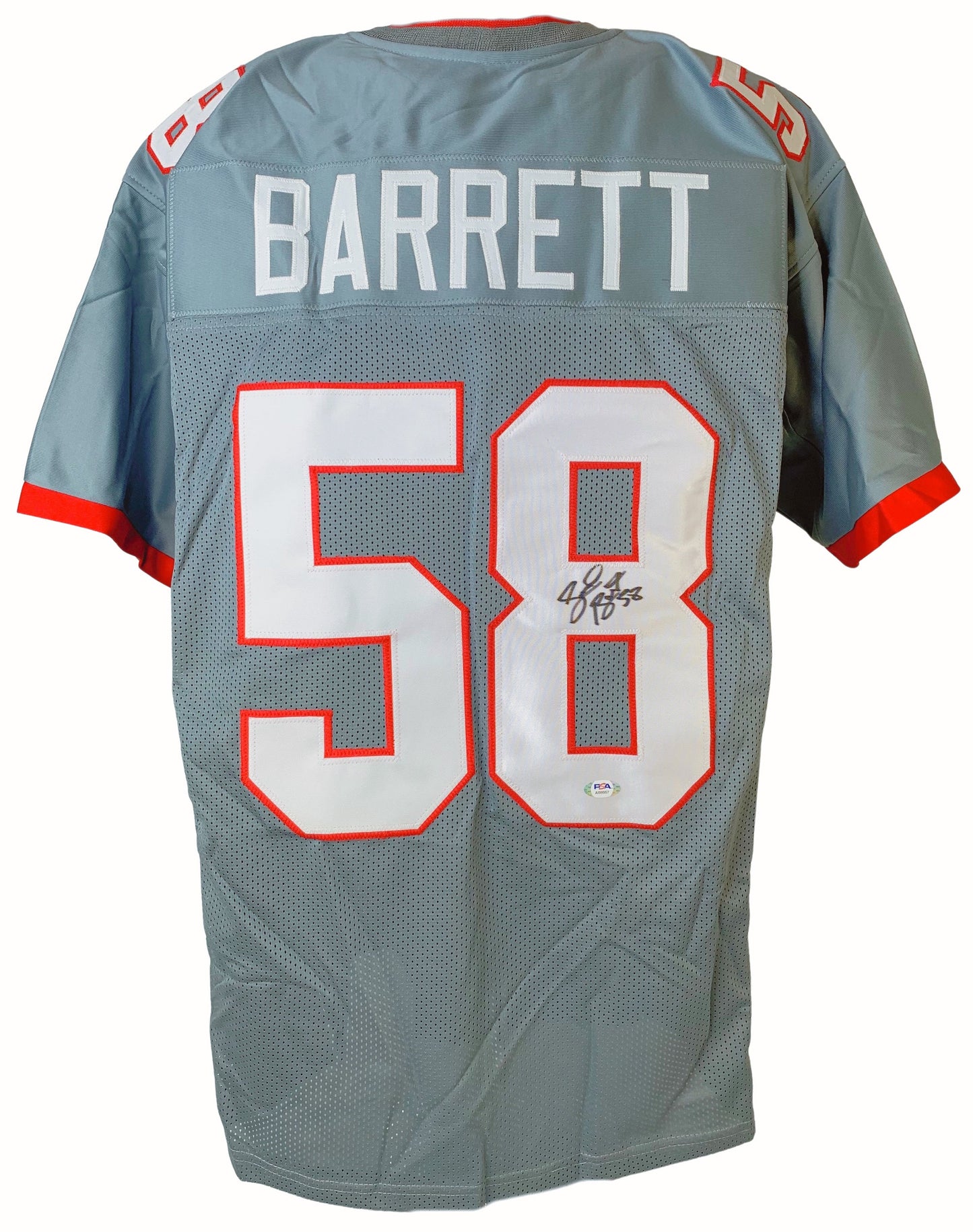 SHAQUIL BARRETT SIGNED CUSTOM GREY PRO STYLE AUTOGRAPHED JERSEY PSA COA
