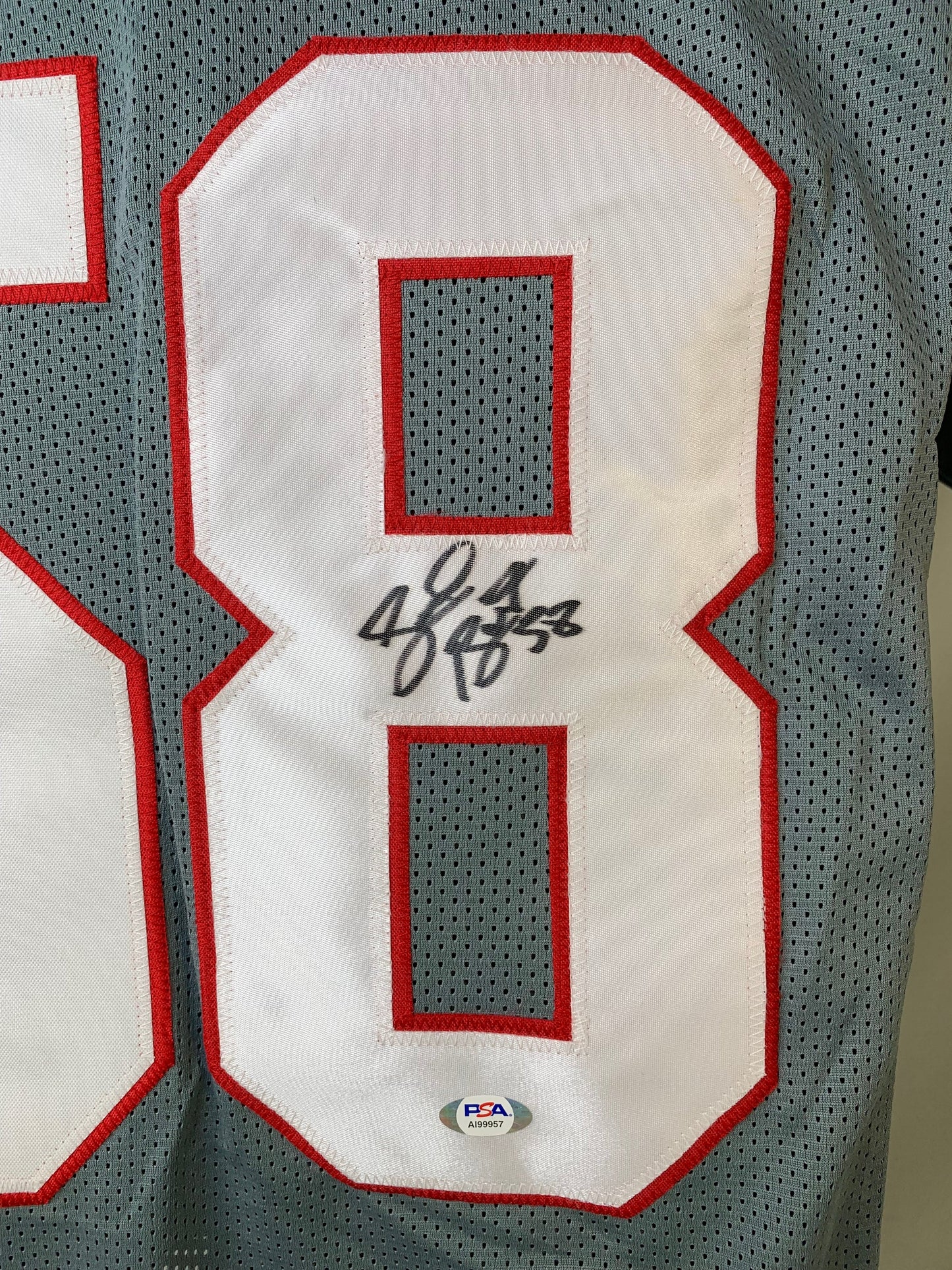 SHAQUIL BARRETT SIGNED CUSTOM GREY PRO STYLE AUTOGRAPHED JERSEY PSA COA