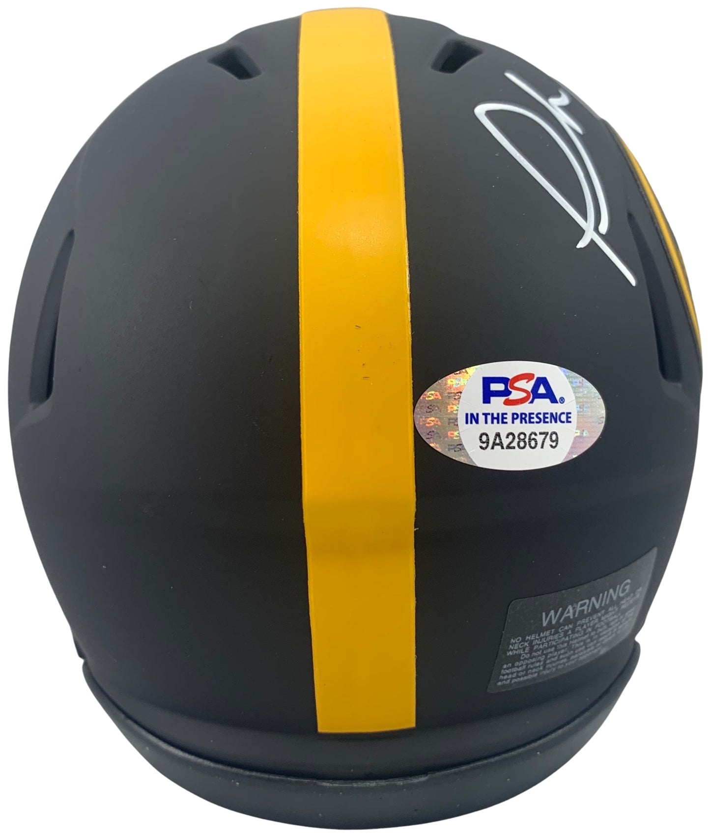 Plaxico Burress autographed inscribe Eclipse Mini Helmet Pittsburgh Steelers PSA