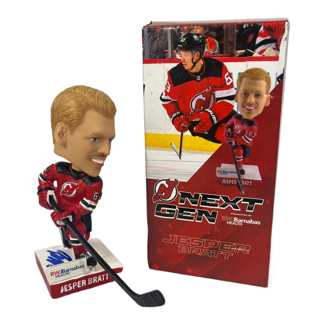 Jesper Bratt autographed signed NHL New Jersey Devils action figure JSA COA