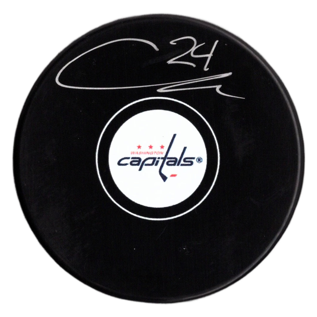 Connor McMichael autographed signed puck NHL Washington Capitals JSA COA