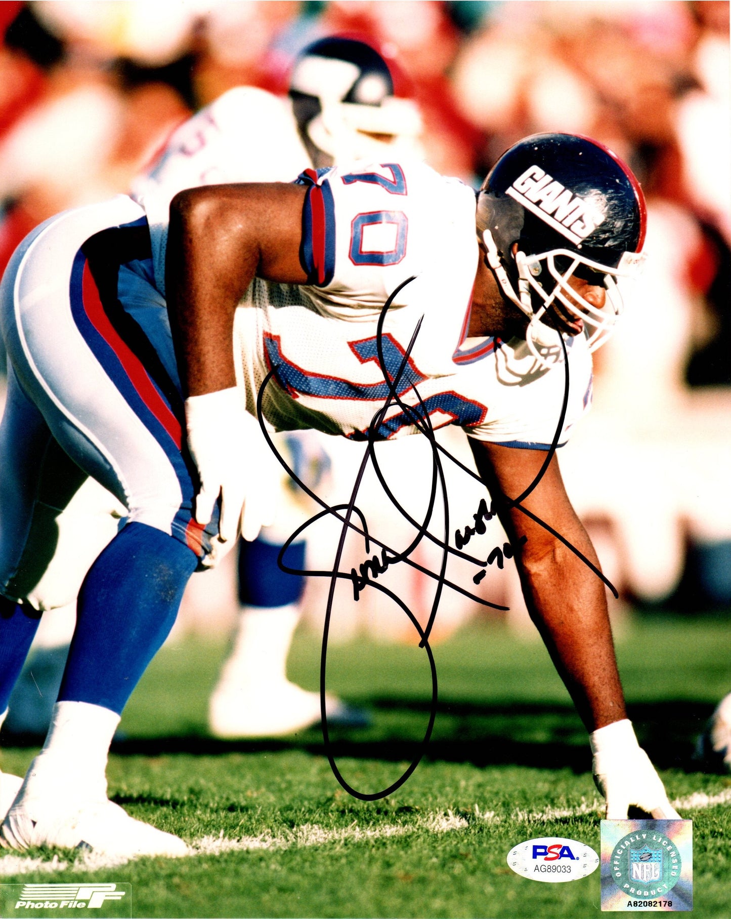 Leonard Marshall autographed signed 8x10 NFL photo New York Giants PSA COA