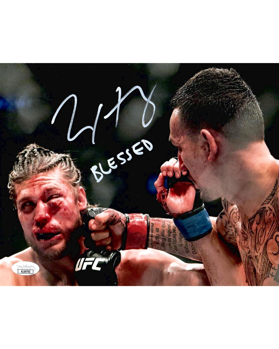 UFC Max Holloway Autographed Signed Inscribed Blessed 8x10 Photo JSA COA