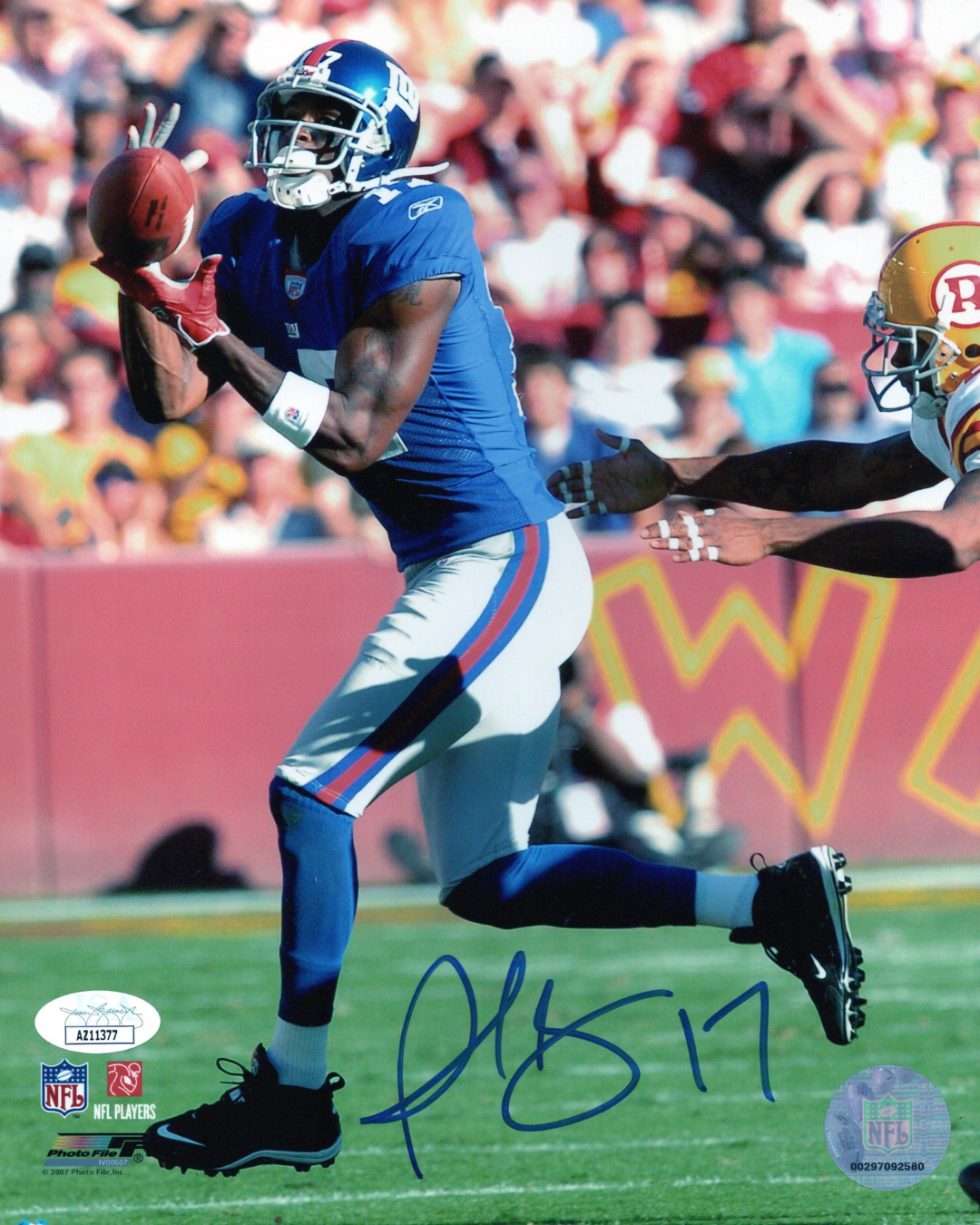 NFL New York Giants Plaxico Burress Autographed Signed 8x10 Photo JSA COA