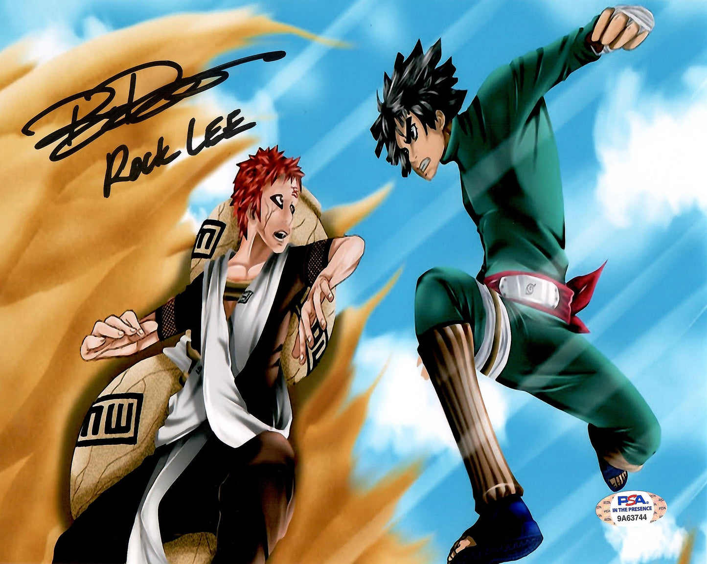 Brian Donovan Rock Lee autographed inscribed 8x10 photo PSA COA Naruto Shippuden