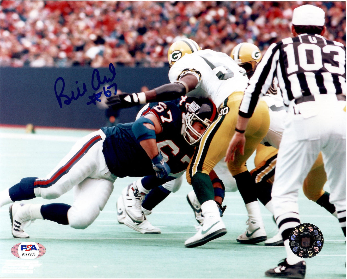 Bill Ard autographed signed 8x10 photo NFL New York Giants PSA COA