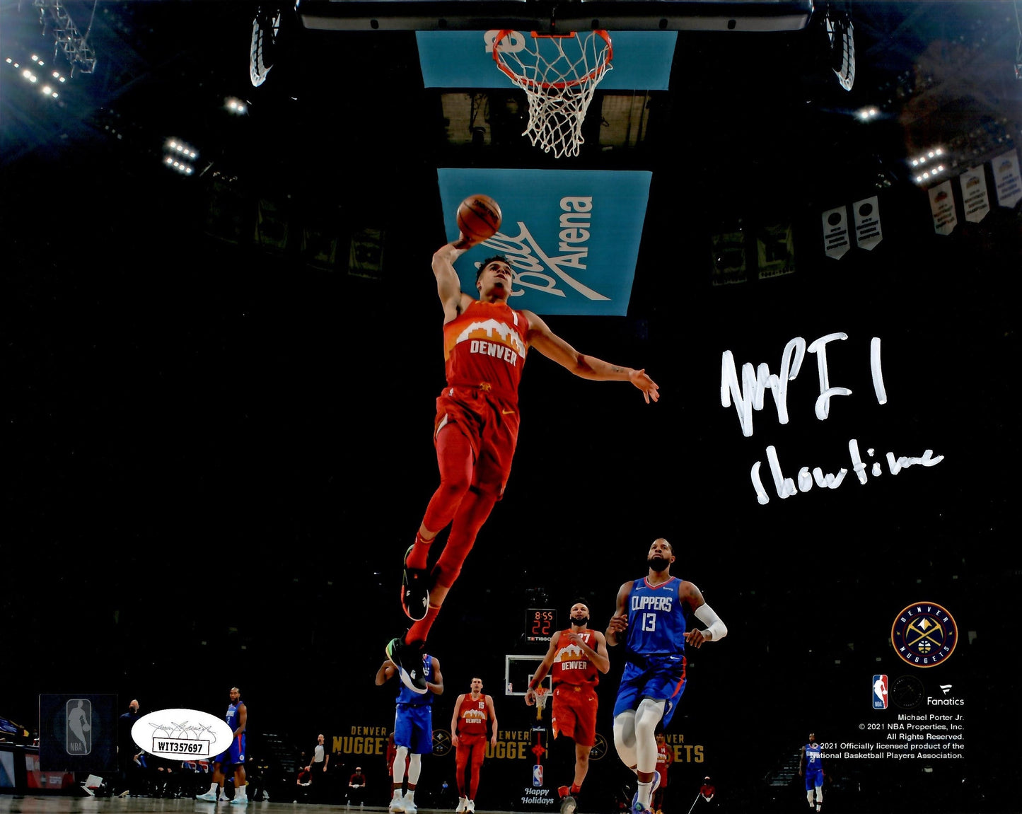 Michael Porter Jr. signed 8x10 photo autographed inscribed Showtime Denver Nuggets JSA ITP