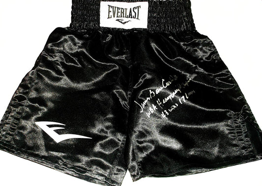 James "Bone Crusher' Smith signed boxing trunks PSA COA