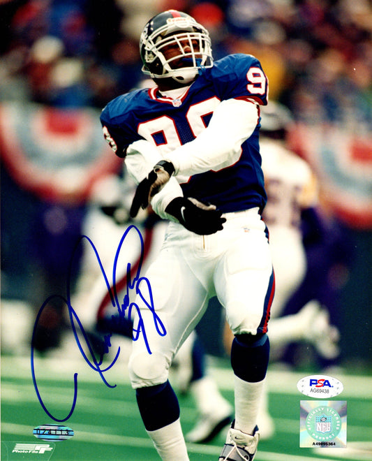 Jessie Armstead autographed signed 8x10 photo NFL New York Giants PSA COA