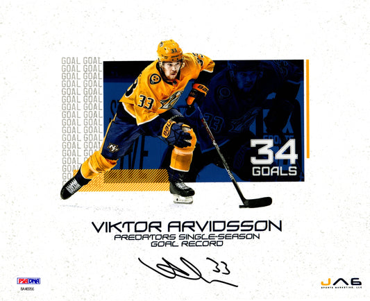 Viktor Arvidsson autographed signed 8x10 photo NHL Nashville Predators PSA COA