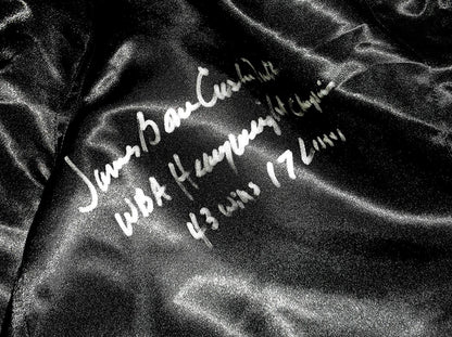 James "Bone Crusher' Smith signed boxing trunks PSA COA