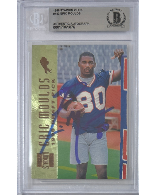 NFL Buffalo Bills Eric Moulds Autographed Signed Topps 1996 #143 BAS Encapsulated RC