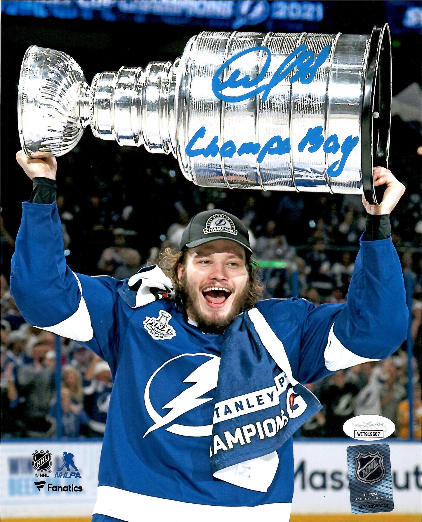 Mikhail Sergachev signed inscribed 8x10 photo NHL Tampa Bay Lightning JSA COA