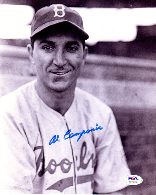 Al Campanis autographed signed 8x10 photo MLB Brooklyn Dodgers PSA COA
