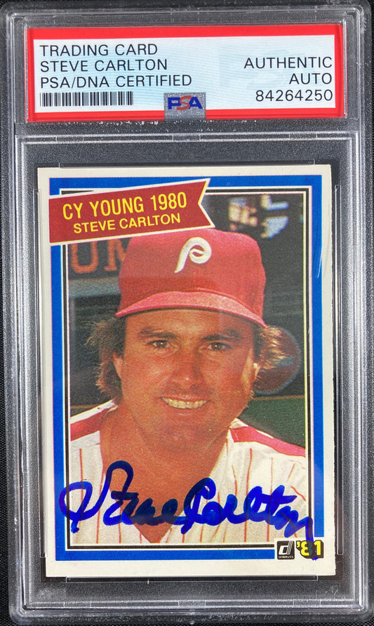 Steve Carlton auto card 1981 Donruss #481 Philadelphia Phillies PSA Encapsulated