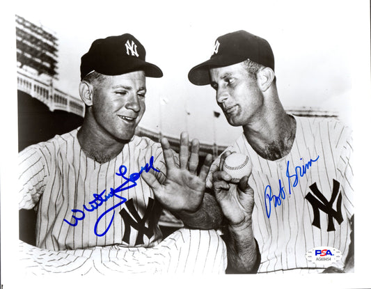 Whitey Ford Bob Grim autographed signed 8x10 photo MLB New York Yankees PSA COA