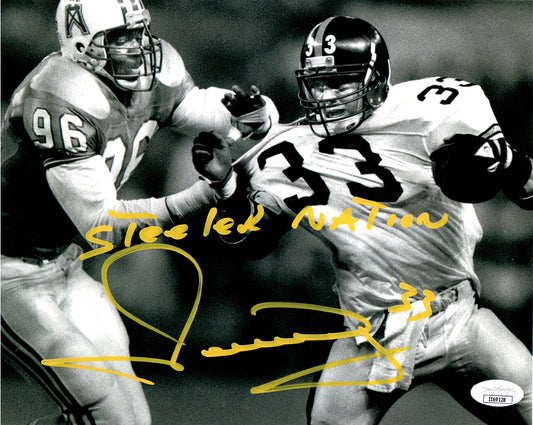 Merrill Hoge autographed signed inscribed 8x10 photo Pittsburgh Steelers JSA COA