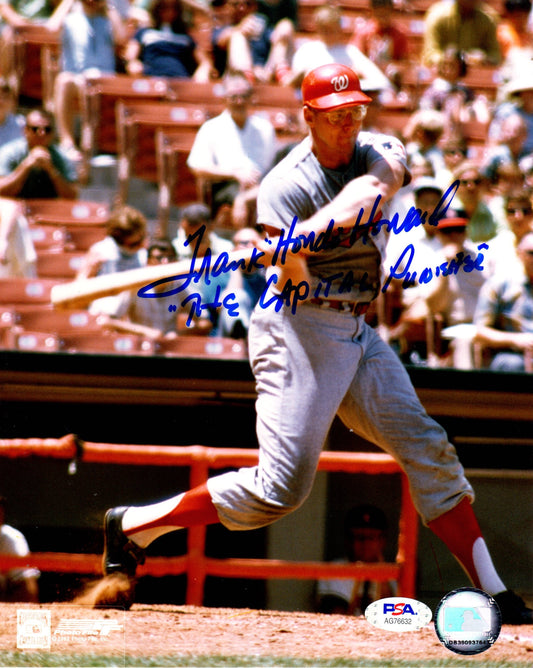 Frank Howard autographed inscribed Washington Senators MLB signed 8x10 photo PSA