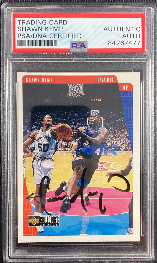 Shawn Kemp auto signed Upper Deck 1998 card Cleveland Cavaliers PSA Encapsulated