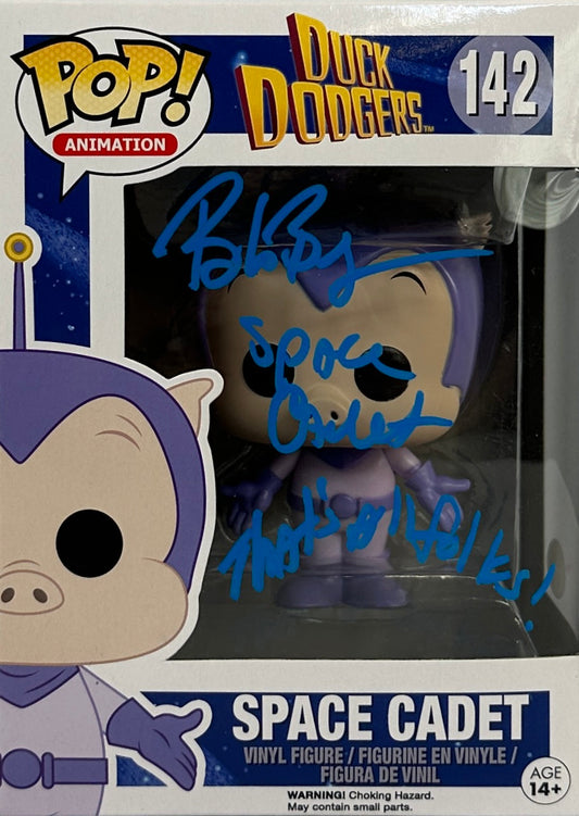 Bob Bergen Autographed Double Inscribed Funko Pop #142 Duck Dodgers JSA COA