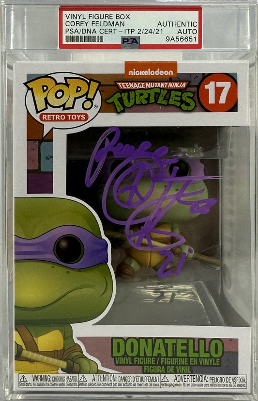 Corey Feldman Signed Funko Pop #17 Teenage Mutant ninja Turtles PSA Encapsulated