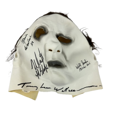 Lee Wallace, Castle, Sandin, Warlock signed inscribed Mask JSA COA Michael Myers