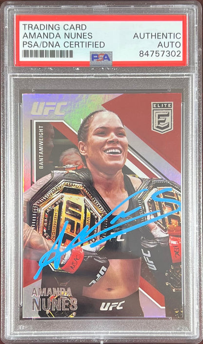 Amanda Nunes auto 2021 Panini Chronicles Elite card #145 UFC PSA Encapsulated