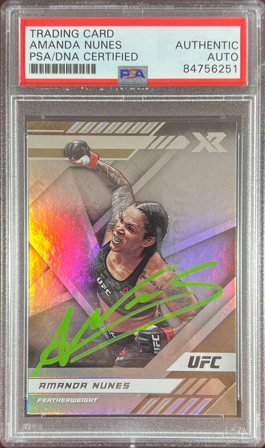 Amanda Nunes auto 2021 Panini Chronicles XR card #189 UFC PSA Encapsulated