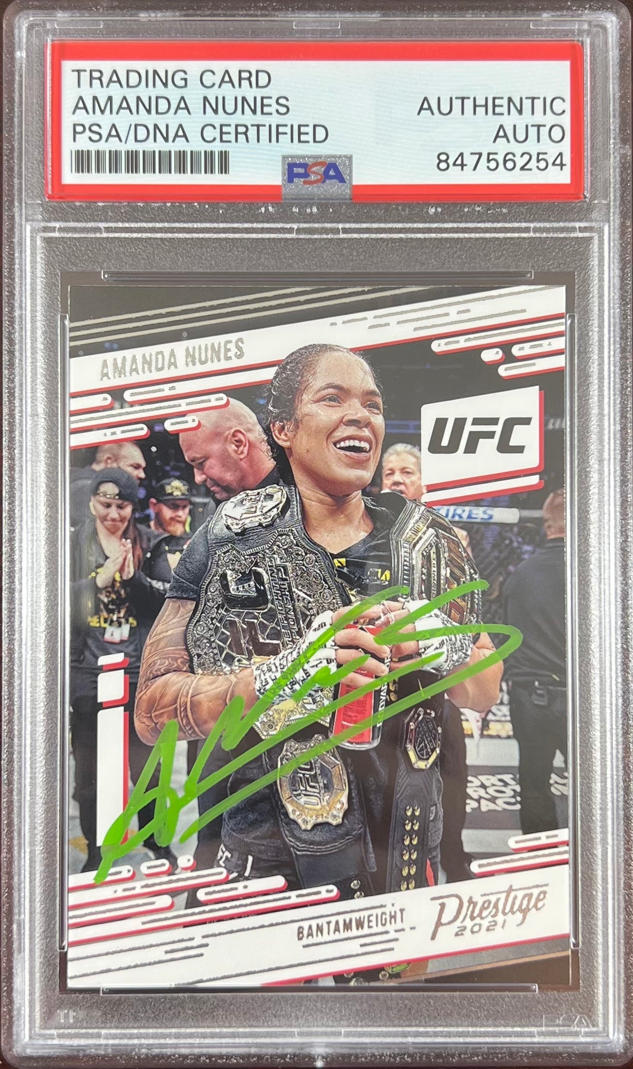 Amanda Nunes autographed 2021 Panini Prestige card #74 UFC PSA Encapsulated