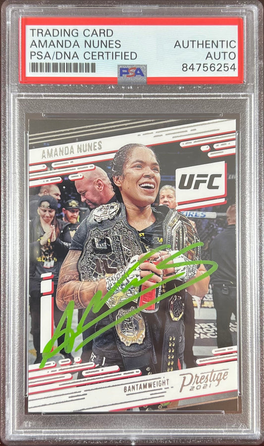 Amanda Nunes autographed 2021 Panini Prestige card #74 UFC PSA Encapsulated