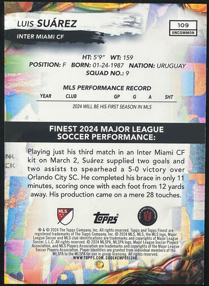 Luis Suarez 2024 Topps Finest Gold #109 /50 Uncommon MLS