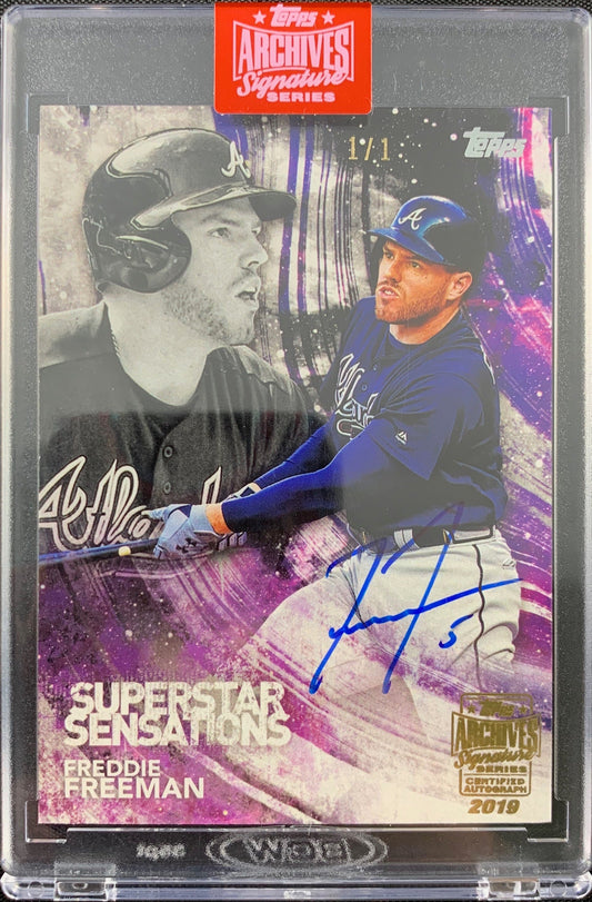 Freddie Freeman autographed signed on Card 1/1 Atlanta Braves Topps Archives