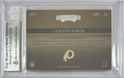 Clinton Portis auto signed Donruss 2005 #23/50 Washington Commanders BAS