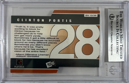 Clinton Portis autographed signed PressPass #13 Miami Hurricanes BAS Encap RC