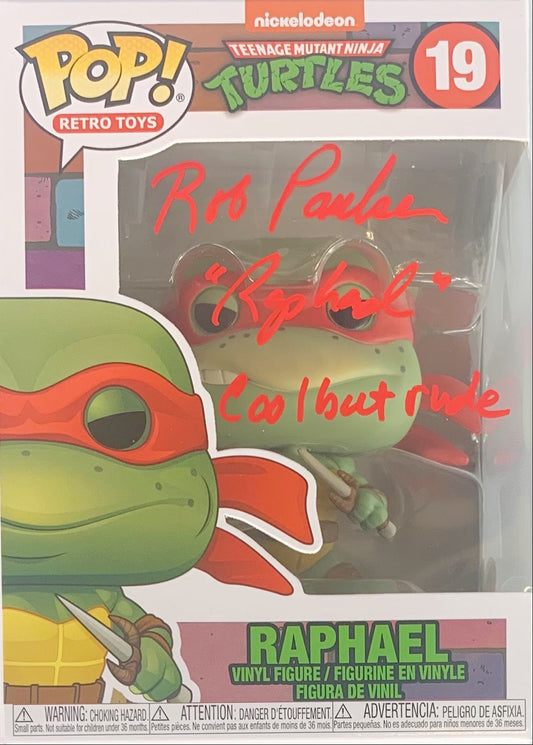 Rob Paulsen signed inscribed Funko Pop Raphael JSA Teenage Mutant Ninja Turtles