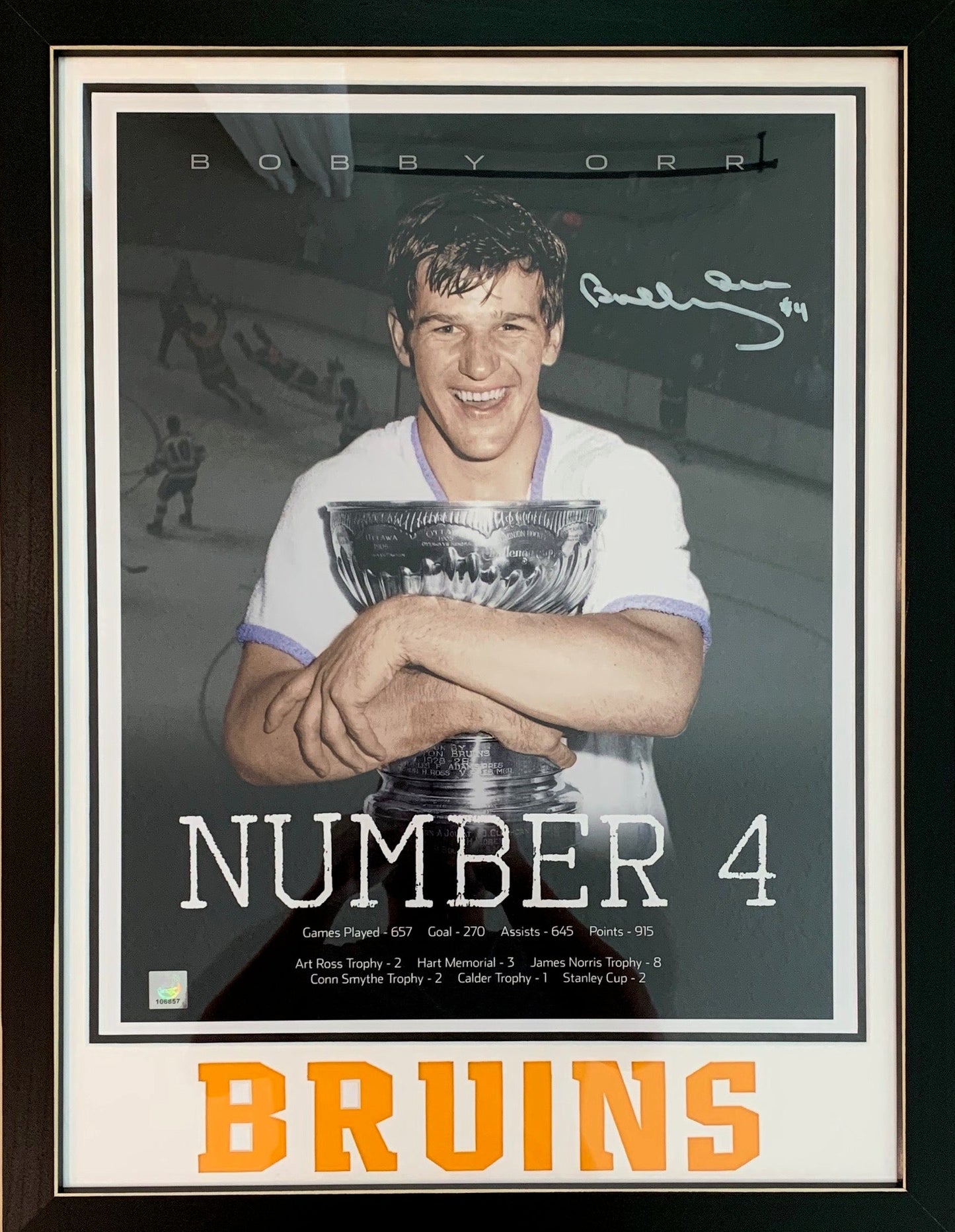 Bobby Orr autographed signed 16x20 framed NHL Boston Bruins Orr Authentication