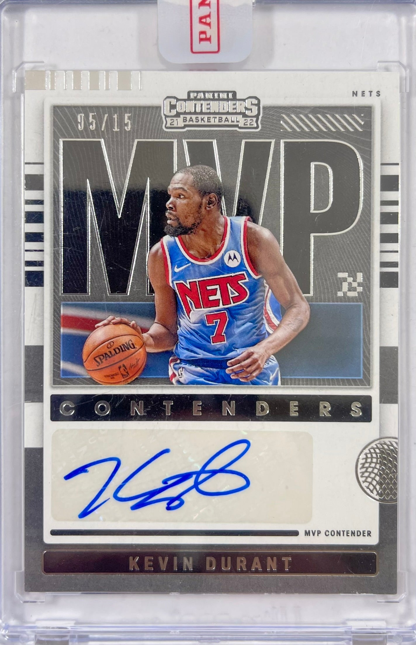 Kevin Durant autographed signed 2022 Panini 5/15 Brooklyn Nets encap