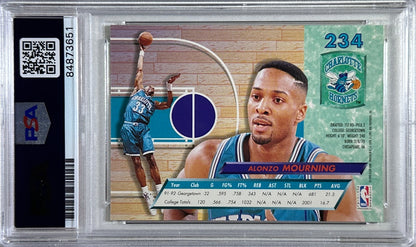 Alonzo Mourning auto signed 1993 #234 Fleer RC Charlotte Hornets PSA Encap