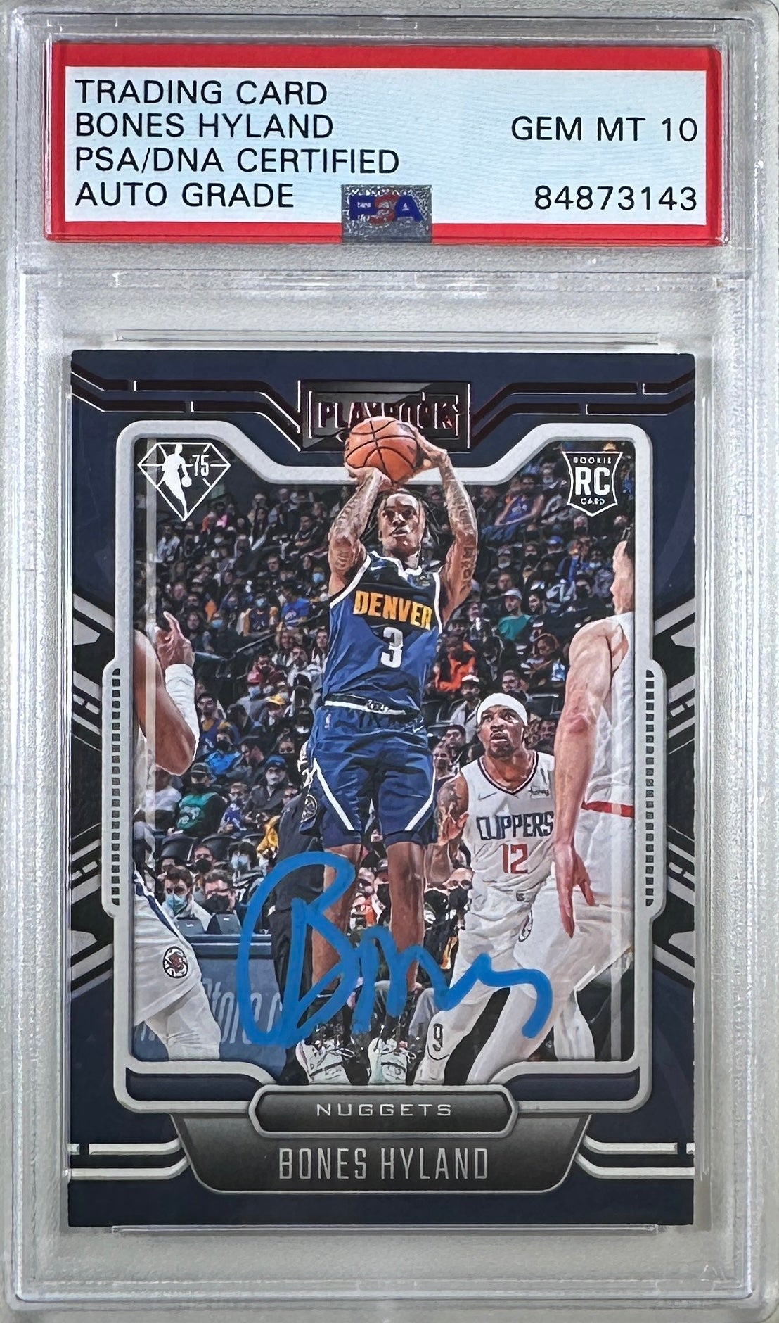 Bones Hyland signed rc 006/149 #291 Denver Nuggets Panini GEM Mint 10 PSA Encap