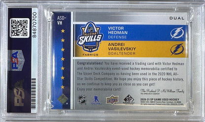 Hedman Vasilevskiy dual auto card Upper Deck GU Tampa Bay Lightning PSA Encap