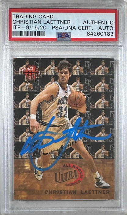 Christian Laettner auto 1993 Fleer Ultra RC PSA Encapsulated Timberwolves